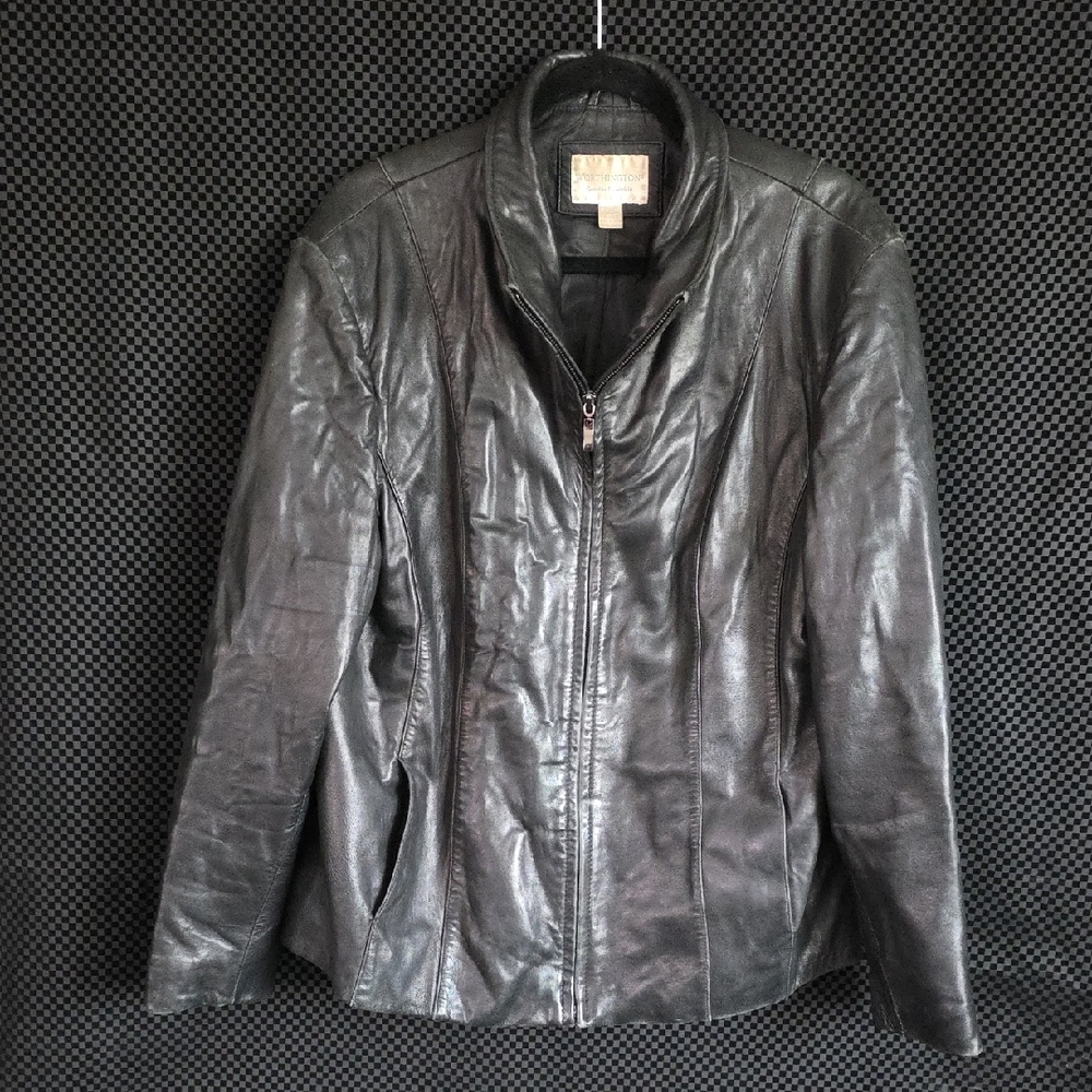 Worthington Black Leather Moto Jacket